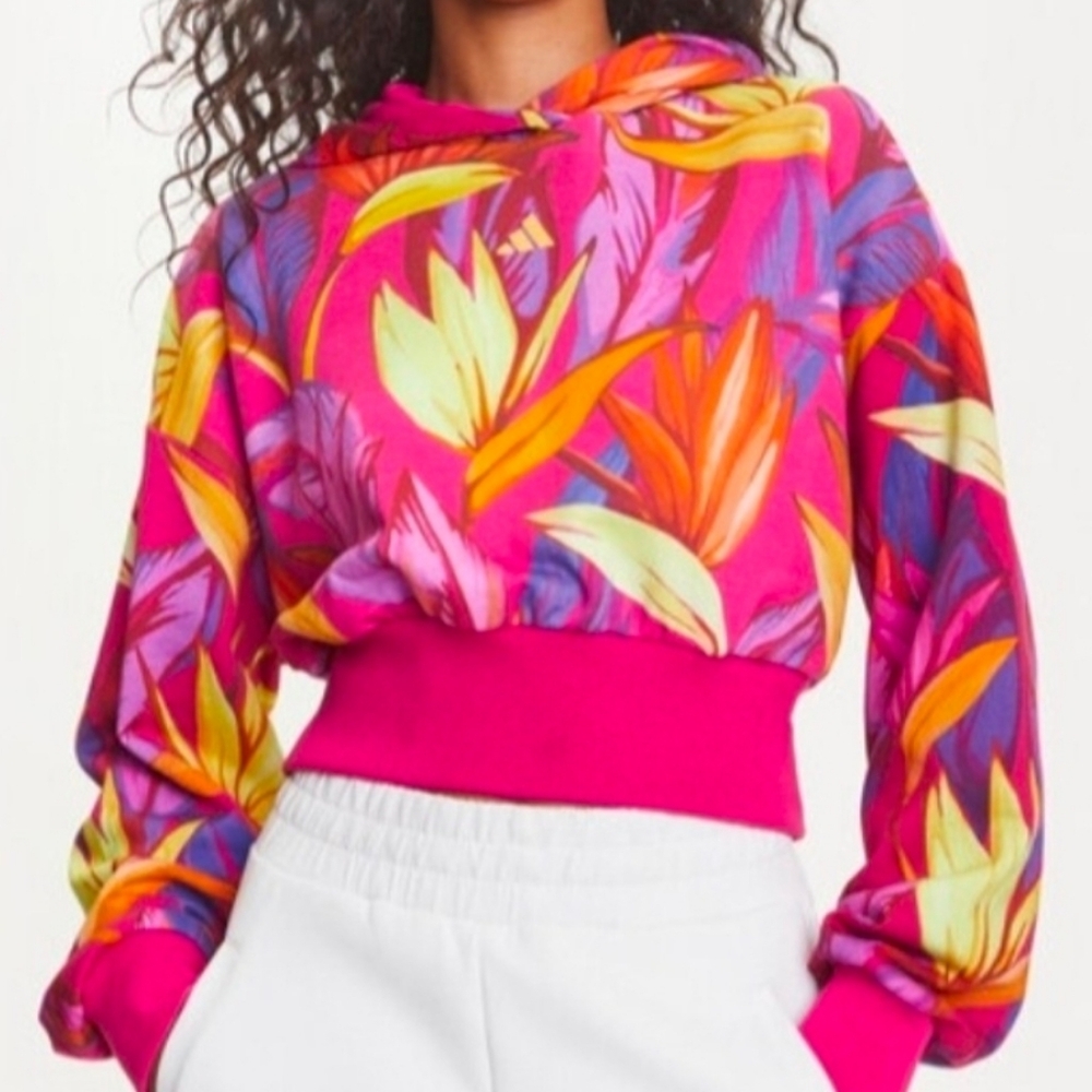 Farm Rio X Adidas Cropped Hoodie